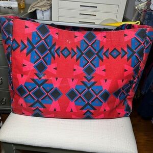 Geometric Red and Black Tote Bag